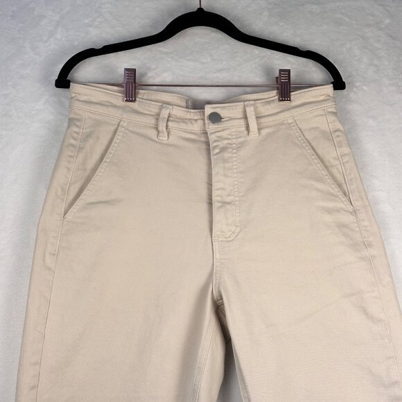 EVERLANE WOMENS THE UTILITY STRAIGHT-LEG CROP PANT Bone SZ 10 Minimalist Chic - Picture 5 of 9